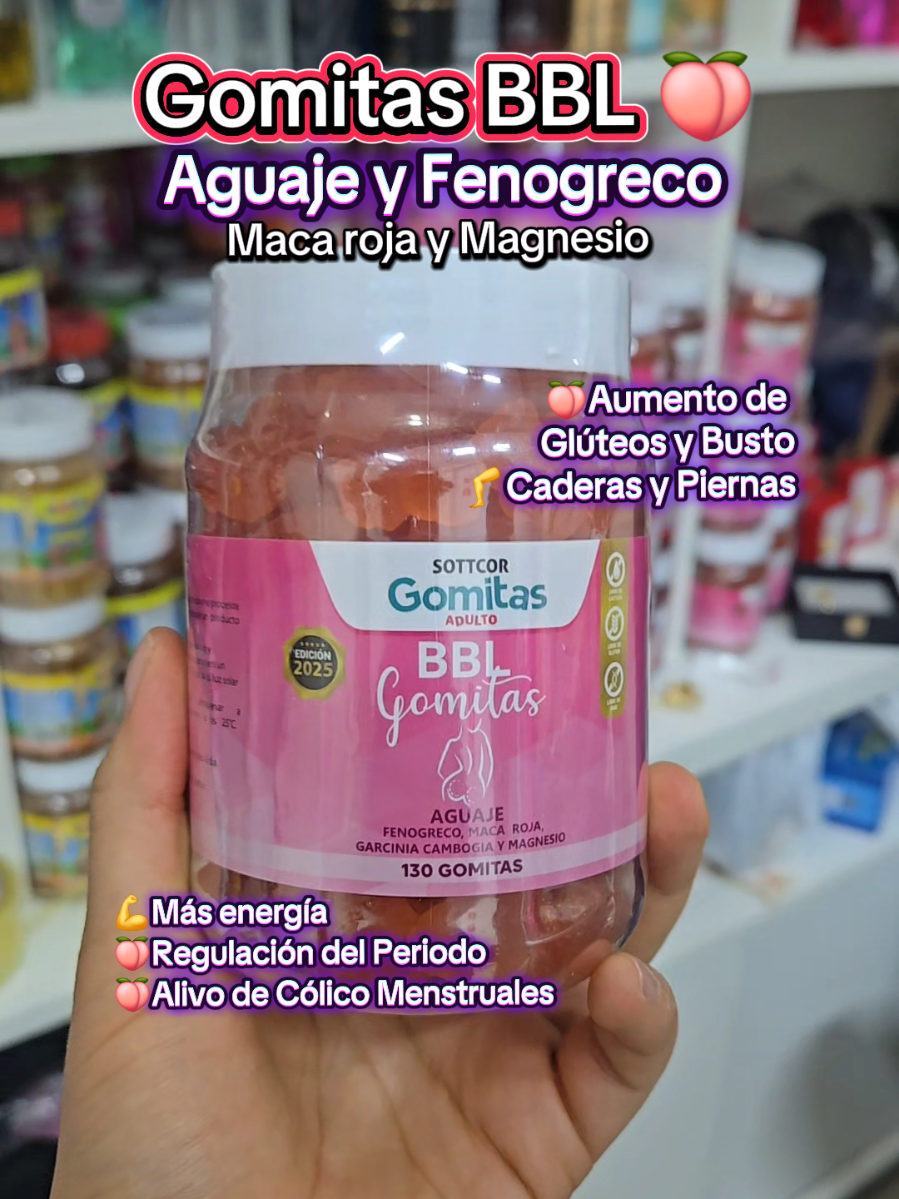 Gomitas BBL: Aguaje con Fenogreco 🍑 #gomitasbbl #gomitasaguaje #gomitasfenogreco #cajamarca #gomitascajamarca 