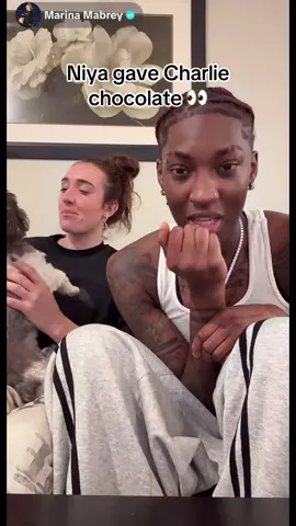 Charlie and Niya both looked suspicious #saniyarivers #marinamabrey #sarina #connecticutsun #WNBA @✨Niya✨ @Marina Mabrey 