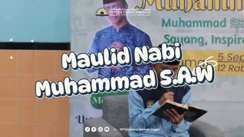 *Kajian Maulid Nabi 12 Rabiul Awal 1447 H* Alhamdulillah kajian dalam rangka memperingati maulid Nabi Muhammad di PPTQM Darul Hikmah berjalan dengan lancar, kajian di hadiri seluruh santriwan dan santriwati bersama para ustadz dan ustadzah. Mari kita jadikan momen maulid sebagai sarana menumbuhkan rasa cinta kepada Rasulullah SAW dengan meneladani akhlak mulianya dalam kehidupan sehari-hari 🌿 ========================= *QUR’ANI-PRESTASI-MANDIRI* ========================= ======©️©️©️©️========== Follow me: Instagram : @pptqmdarulhikmah Youtube : PPTQM Darul Hikmah Sragen Tiktok : PPTQM Darul Hikmah Sragen