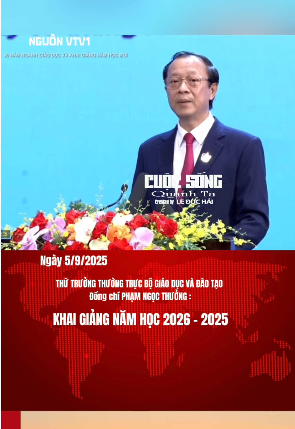 Tại sao không phải là năm học học 2025 - 2026 mà là năm học 2026 - 2025 như lời giới thiệu của Thứ trưởng Phạm Ngọc Thưởng tại Lễ kỷ niệm 80 năm truyền thống ngành giáo dục và khai giảng năm học mới 2025-2026. #cuocsongquanhta #tintuc #khaigiang #khaigiangnamhocmoi #vtv 