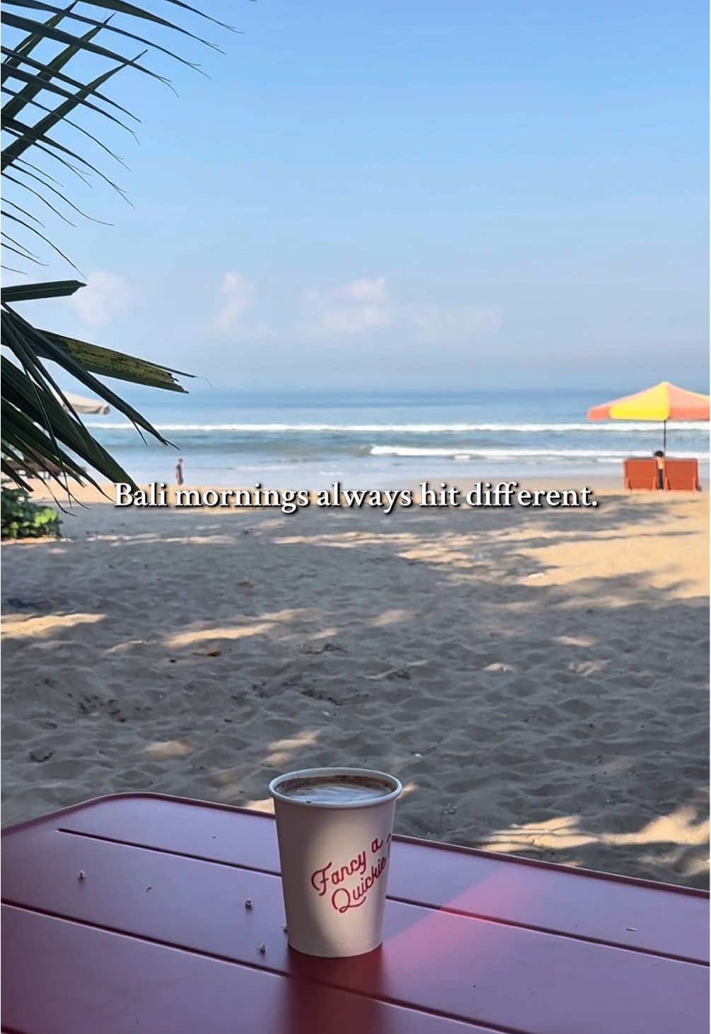 Nothing beats a Bali sunrise with coffee  📍Quickie Coffee, Legian, Kuta Bali  Open at 6:30 - 11:00 AM  #legian #kuta #bali #baliplacetogo #balicoffee 