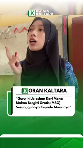 Seorang guru sekolah dasar memberikan edukasi kepada murid-muridnya terkait program Makan Bergizi Gratis (MBG) yang tengah dijalankan pemerintah.  Ia menjelaskan bahwa program ini bukan berasal dari Presiden Prabowo Subianto secara pribadi, melainkan dibiayai melalui pajak rakyat yang dikelola negara. 📹: Nufa_Faizah