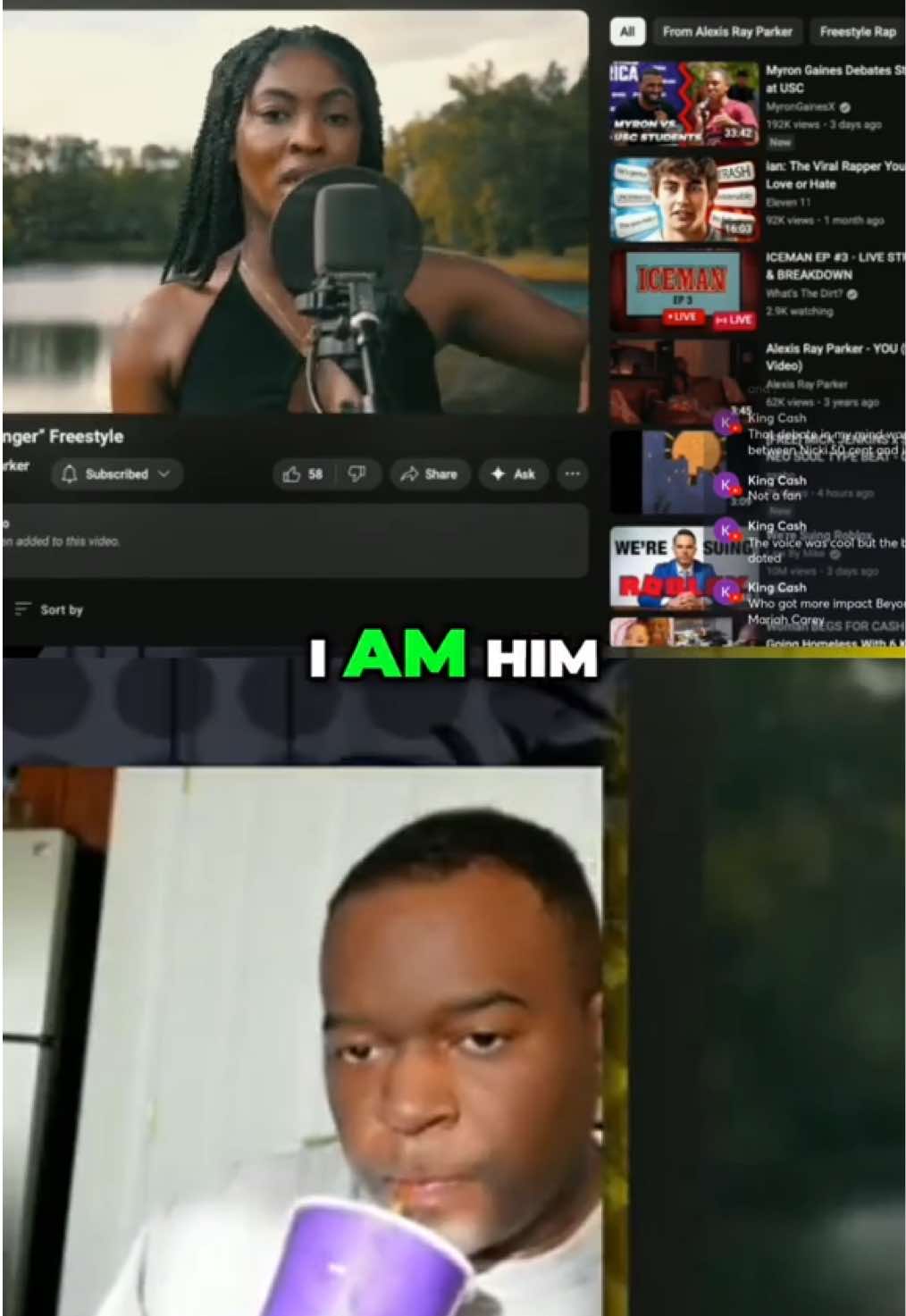 I started my Iceman stream by reacting to some of Alexis Ray Parker's music. She has a new tape on Soundcloud that yall should check out. She's back to remind everyone who she is. Those who thought they knew? They about to learn. Guess it's the prelude! #reaction #music #soundcloud #fyp #hiphop