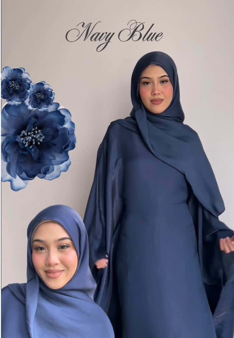 Which one is your favorite? 🤔 The classic Navy Blue or the luminous Cornsilk? 🤎✨ #ModestaRTW #ootdhijab #newcollection #abayastyle #abaya 