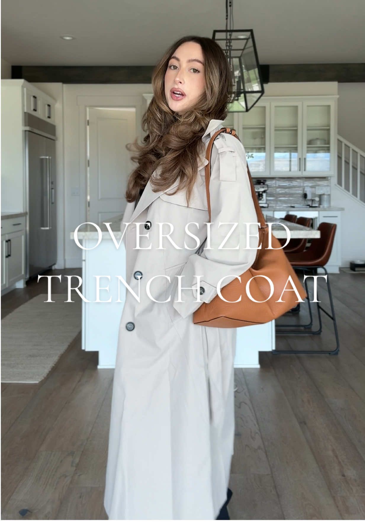 THE quality and soo affordable! Wearing a size small 5’3 120 lbs. The perfect oversized fit 🤍 #tiktokshopcreatorpicks #trenchcoat #oversized #coat 