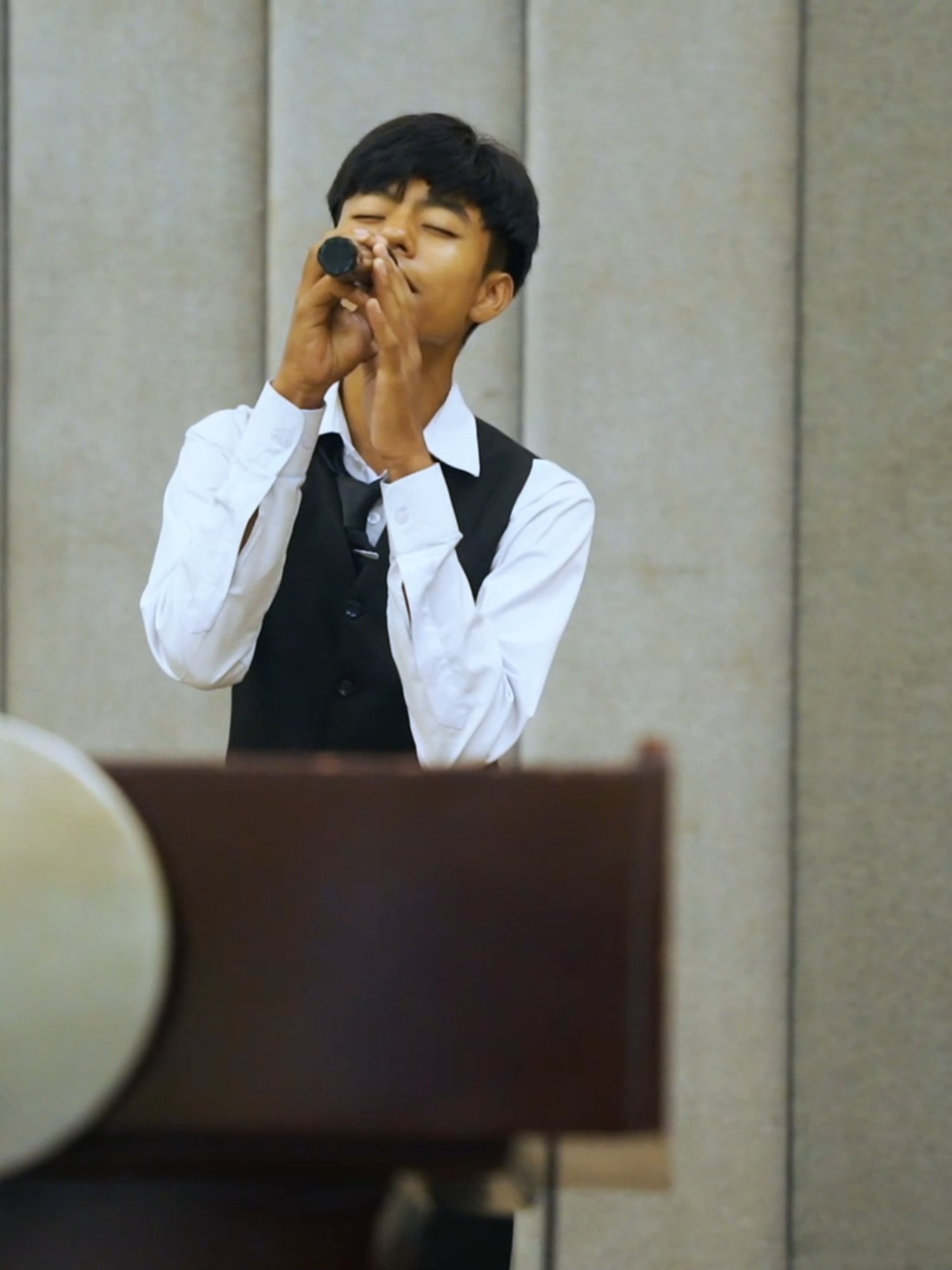 Singing performance by Albin Shrestha, Grade 11 Student, 2nd Runner Up of SEE IDOL 2025. @Orientation Program For Grade 11, Hotel Management 15th Batch. #fyp