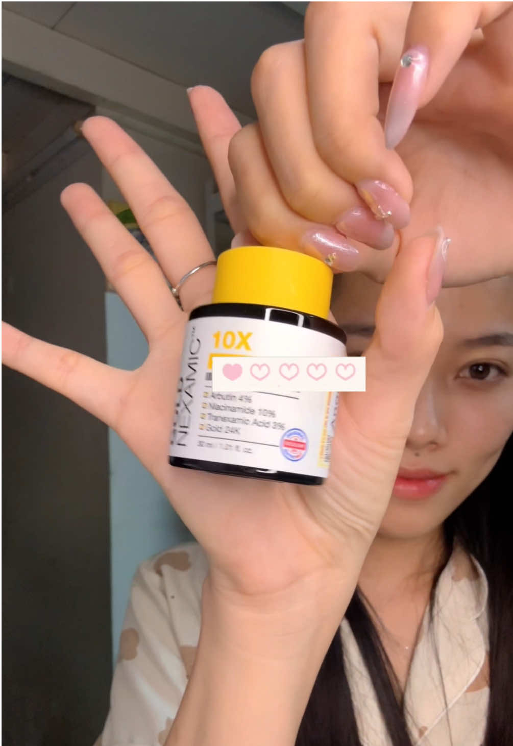 Khoe với mí bà 1 em serum dưỡng sáng da nà #Anodin10X #GOLDNEXAMIC #oanhngreview #skincareroutine #fypシ゚ 