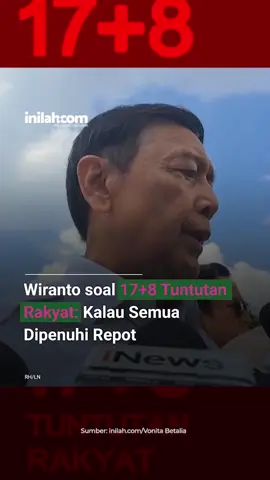 kok repot? makin aneh aja.. Penasihat Khusus Presiden Bidang Politik dan Keamanan Wiranto angkat bicara terkait kampanye 