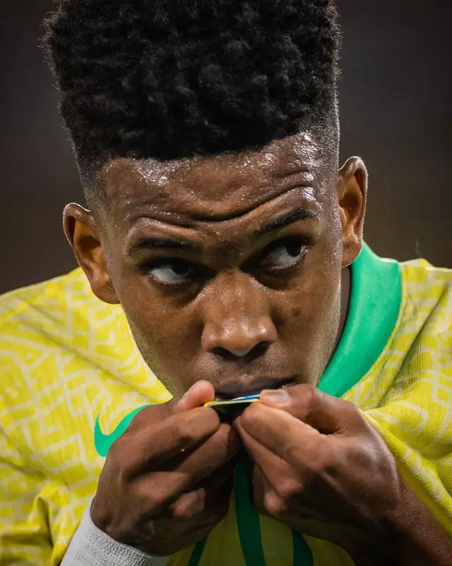 Estevao scores his first goal for Brazil! 🇧🇷💙 #CFC #ChelseaFC 