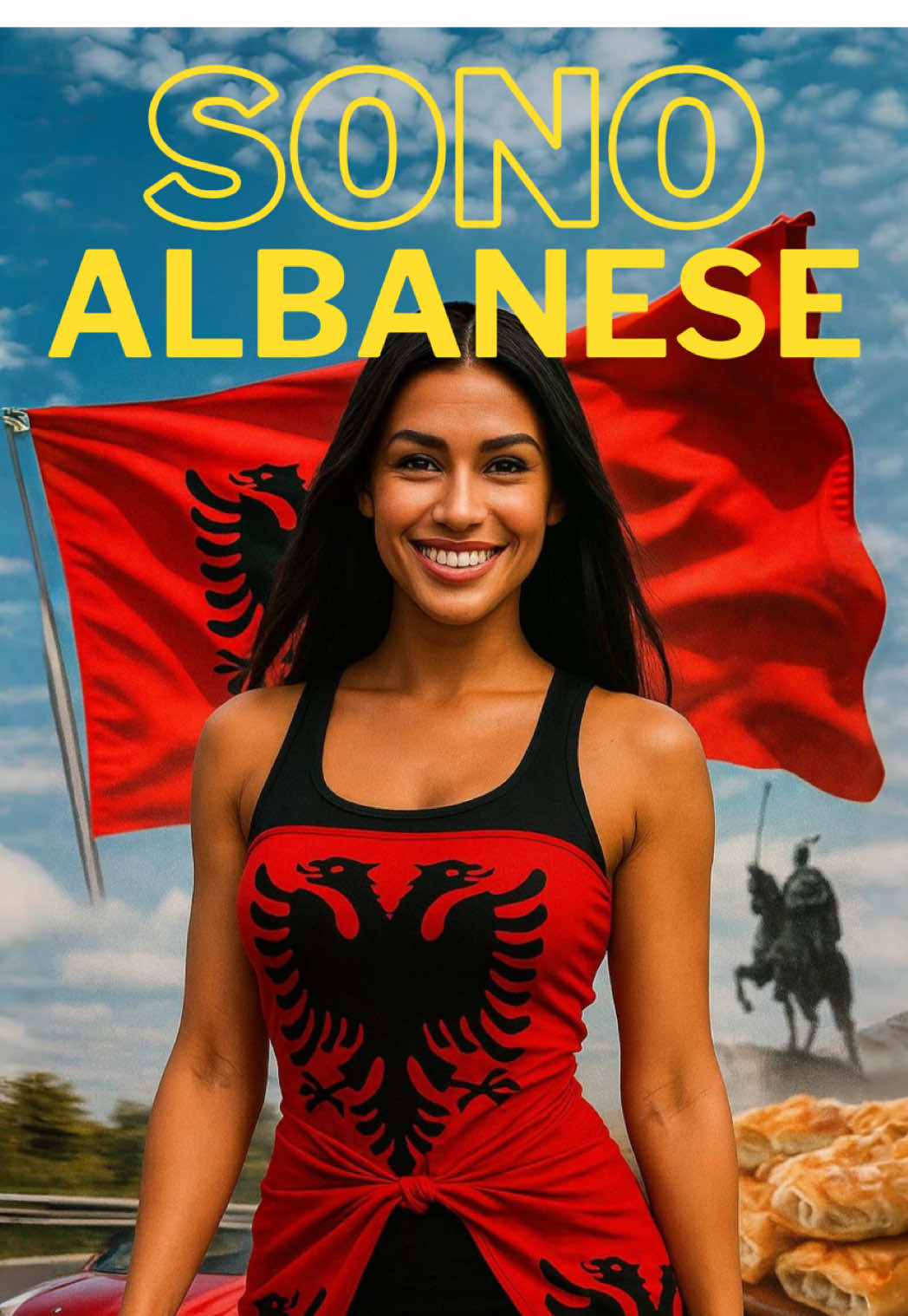 🇦🇱 Quando senti l'aquila che vola nel cuore... JAM SHQIPTAR per sempre! 🦅✨ Mercedes che sfreccia 🚗💨, raki che scalda l'anima 🍻🔥, byrek che profuma di casa 🥧😋... questa è la vita albanese che amo! Jam shqiptar e lo grido con orgoglio! 💪 Qe jam shqiptar significa portare l'onore nel sangue 💯. Sa jam shqiptar? Ogni singolo giorno della mia vita! 🌟 Jam shqiptare con tutto il cuore ❤️, e quando dico 