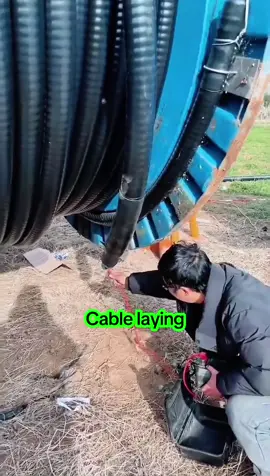Can you guess the size of this cable?#IndustrialTechno #stitch #ConstructionLife #Infrastructure #CablePulling 