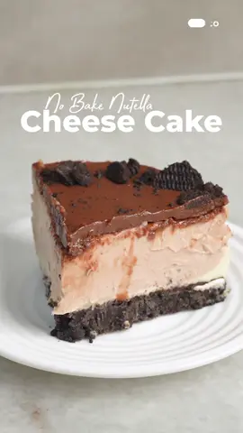 Cheese Cake Nutella tanpa oven yang simple banget 🥰 #didapurecohome #cheesecakenutella #nobake #reseptiktok #standmixer 