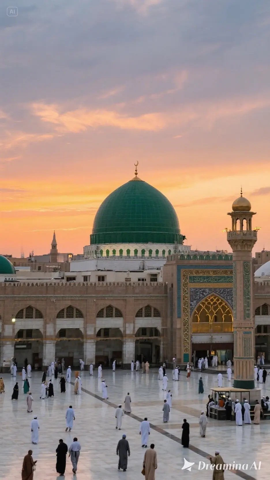 This image capture the majestic beauty of masjid al-Nabawi,the prophet’s Mosque,located in the holy city of Madinau#foryou #ai #islambadbeautyofpakistan #blogger #pakistan 