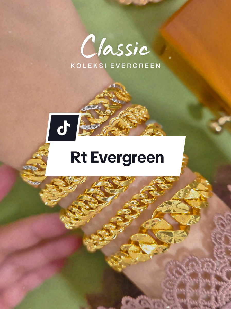 Ada peminat rantai tangan Evergreen tak? 🙋🏻‍♀️ Uolls suka yang padu atau kosong? ❤️ P/S : Harga tertera sudah termasuk upah & akan berubah mengikut harga emas semasa. #m9s #merchant9 #fyp #evergreen #emas916 