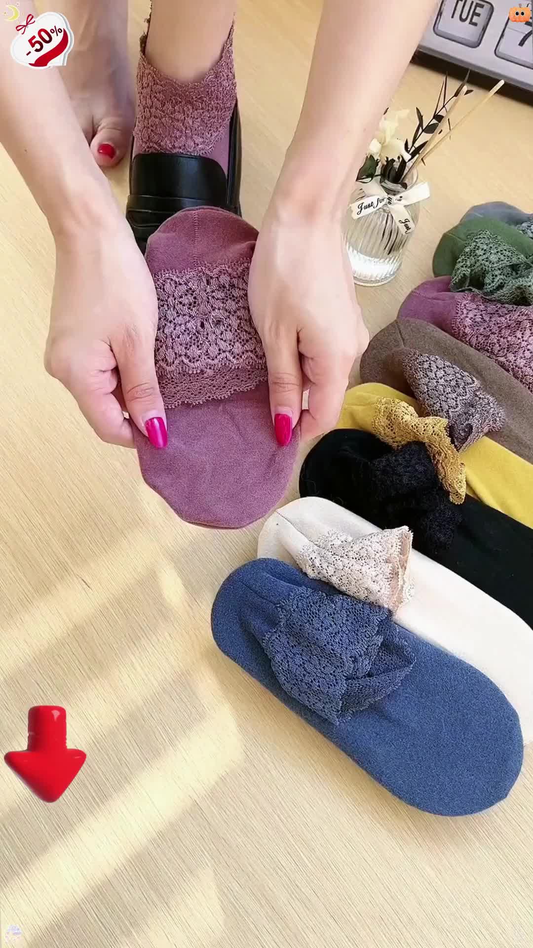 Velvet lace socks for beauty lovers! Wear for cold feet—warm, pretty, many colors & stylish!
 