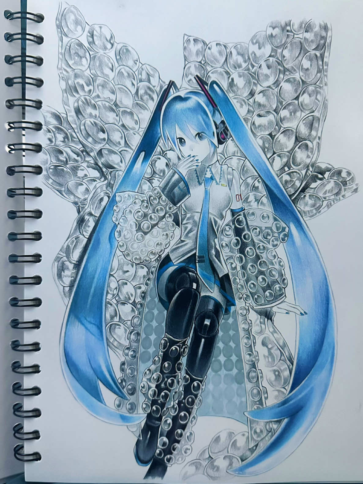 Sổ nhà OMB cũng đâu tệ lắm đâu 🥲 mà chắc tui khá thích sổ có bìa hêh #omb #ongmatbu #mikuhatsune #drawing #xh 