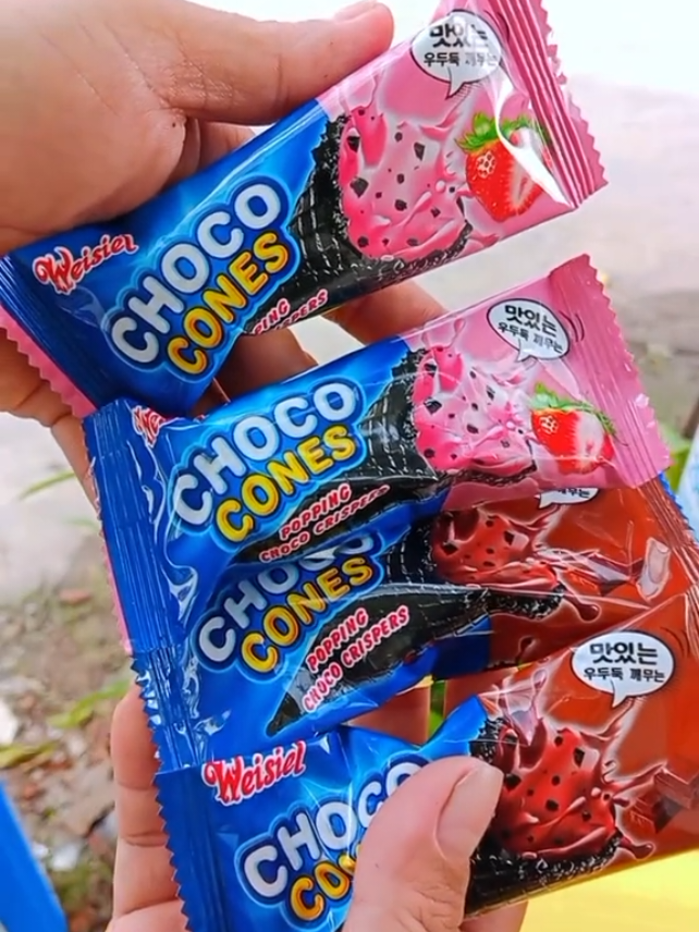 Bánh quy ốc quế nhân kem mix 2 vị dâu 🍓 và soocla  #thụcoanh✅ #xuhuong #anvat #banhocque #muataitiktok 