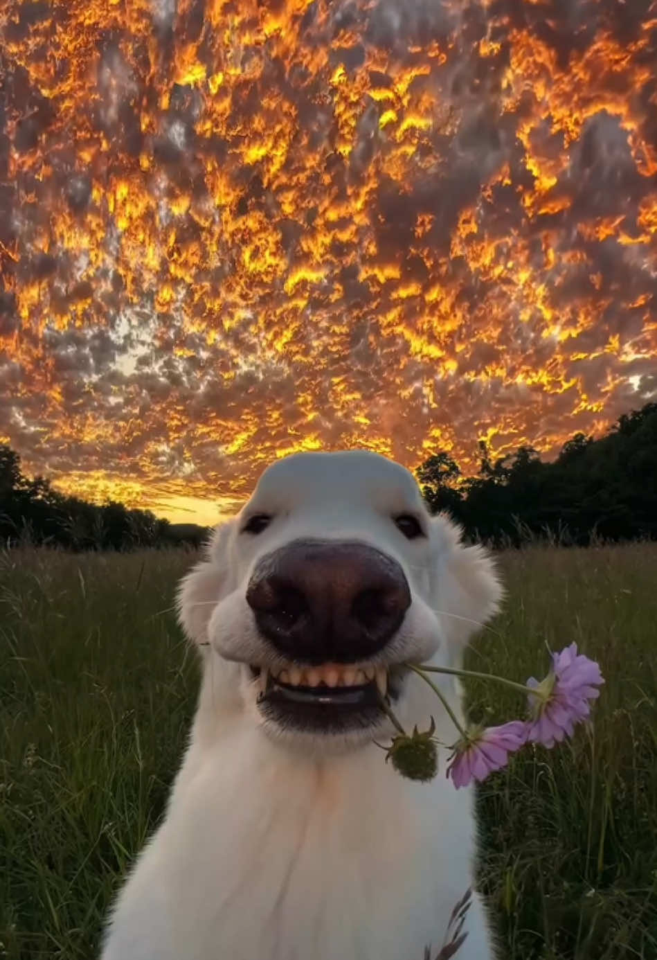 Humans send you a flower.#sunset #fyp 