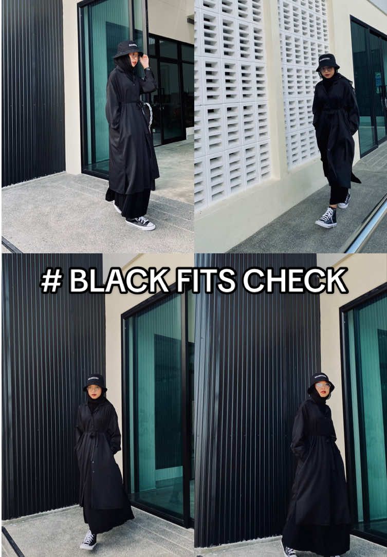 Black outfits check🖤 #outfit #muslimoutfits #แต่งตัวสาวมุสลิม #OOTD #outfitideas 