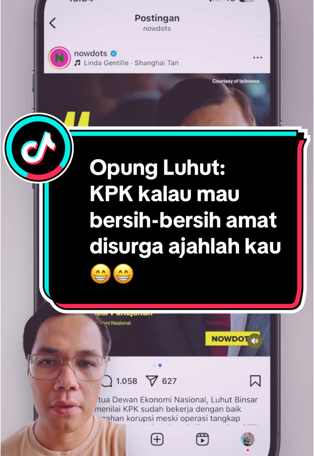 Kalau KPK disuruh nggak usah bersih-bersih amat… terus kita harus belajar hidup jorok-jorokan dong? 🤯 Indonesia edition: ‘Bersih itu opsional, asal jangan kelewatan!’ 😂  #SatirBerita #NgakakPolitik” #KPK #Luhut #OTT #SatireNews #BeritaViral #KomediPolitik #NgakakParah #FYP