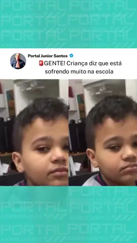 Criança diz que está sofrendo muito na escola #viralvideos #noticias #escolas 