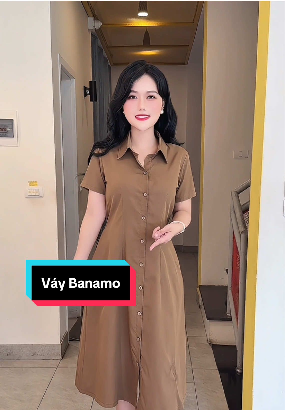 Váy sơ mi co giãn eo cực xinh #vayxinh #vaysomi #trending #viral #xuhuong 
