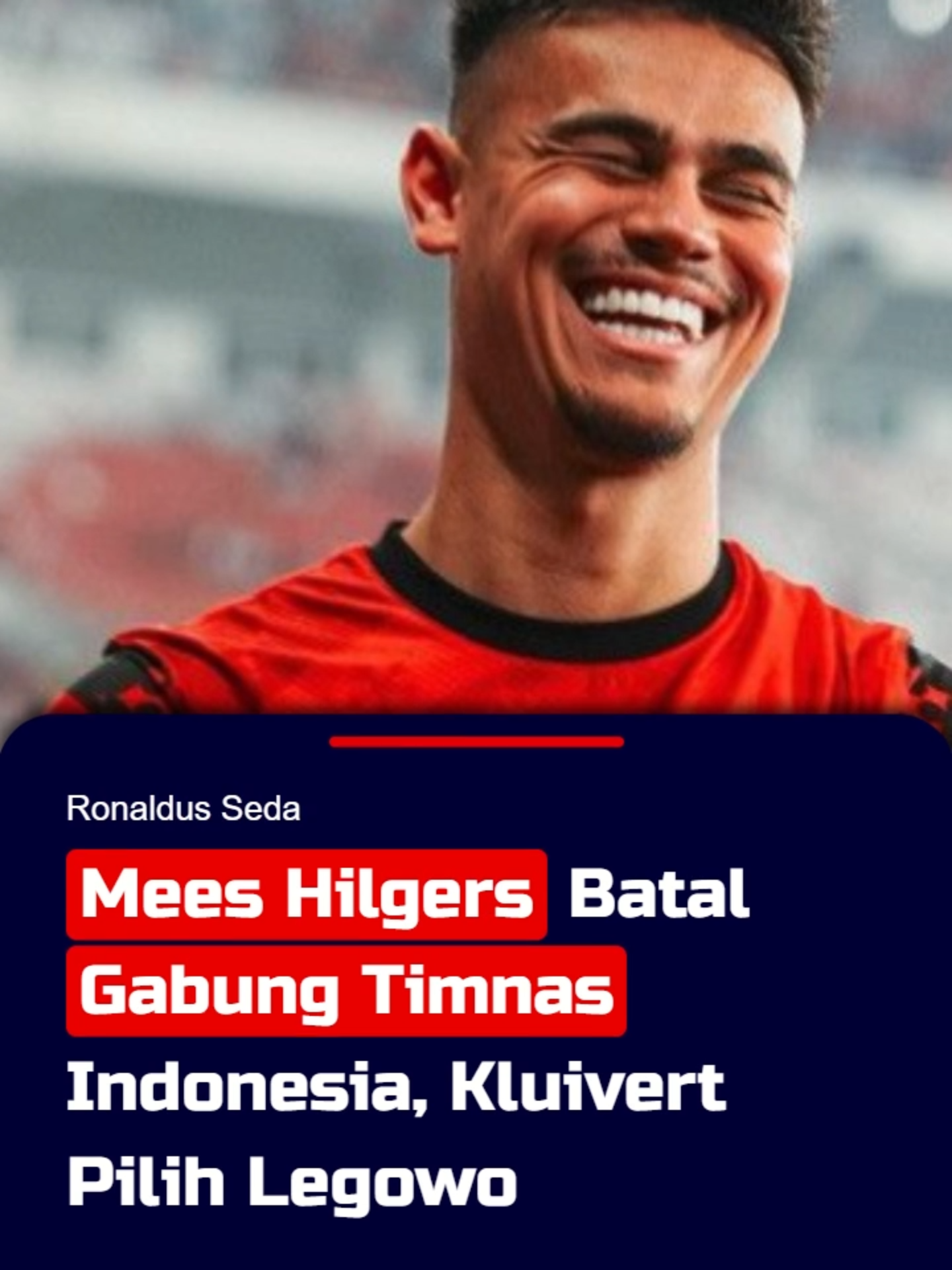 Mees Hilgers akhirnya batal memperkuat Timnas Indonesia jelang FIFA Matchday. Pelatih Patrick Kluivert legowo, prioritas kini untuk menyelesaikan masa depan sang pemain di klub.  🔹 Apakah ini akan pengaruhi persiapan Garuda? #TimnasIndonesia #MeesHilgers #FIFAMatchday #SepakBolaIndonesia #PatrickKluivert #timnasGaruda #KualifikasiPialaDunia2026 #BeritaBola