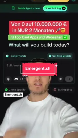 Neues KI Vibe Coding Tool baut Webseiten, Apps oder Webapps in Minuten ohne, das man jegliche Coding Erfahrung braucht 🤯🤖 Es heißt Emergent.sh und ist ähnlich wie lovable, bolt.new oder base 44 ✅ #ai #ki #aitool #kitool #aiagent 