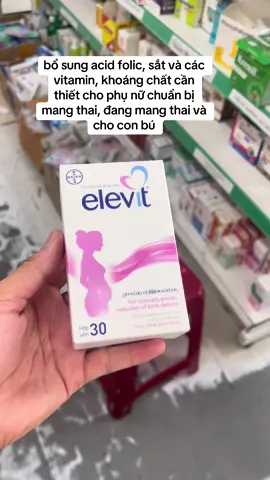Hỗ trợ tăng cường sức khỏe, nâng cao sức đề kháng, giảm nguy cơ thiếu hụt vitamin và khoáng chất, hỗ trợ thai kỳ khỏe mạnh. Cách dùng Viên uống Elevit Cách dùng Mỗi ngày uống 1 viên. Nên uống ít nhất 1 tháng trước khi mang bầu. #CapCut #duocsiHau #elevit #bobau #bobauvasausinh 