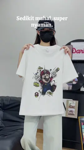 Desainnya unik, bikin outfit keliatan beda banget pas nongkrong ✨ #mario #supermario #kaosmario #streetwear  #kaosoversize        