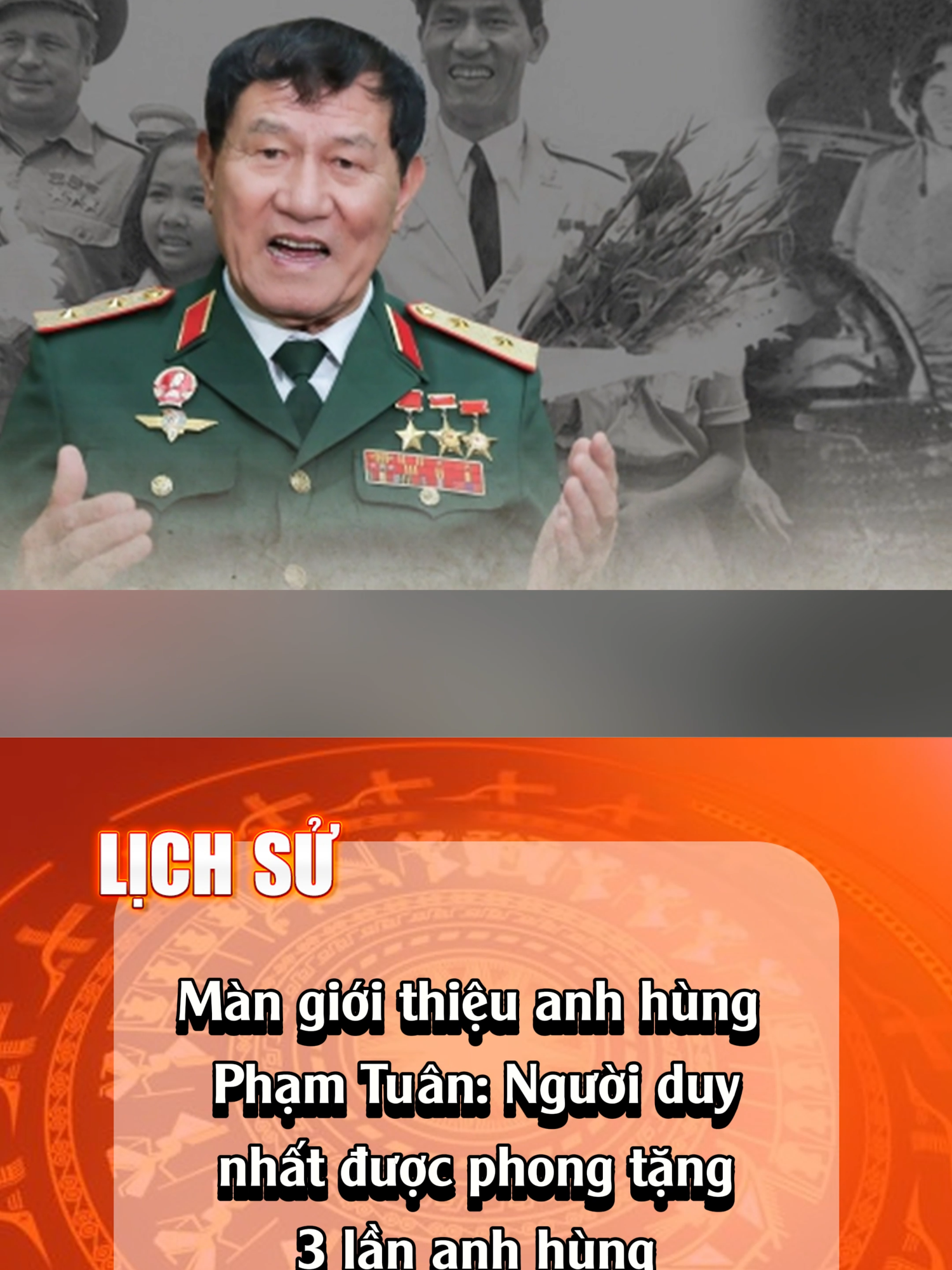 Màn giưới thiệu anh hùng Phạm Tuân: Người duy nhất được phong tặng 3 lần anh hùng.#xhtiktok #tiktoknews #phamtuan #vietnamtoiyeu #anhhungdantocvietnam #vietnam #viral #fyp