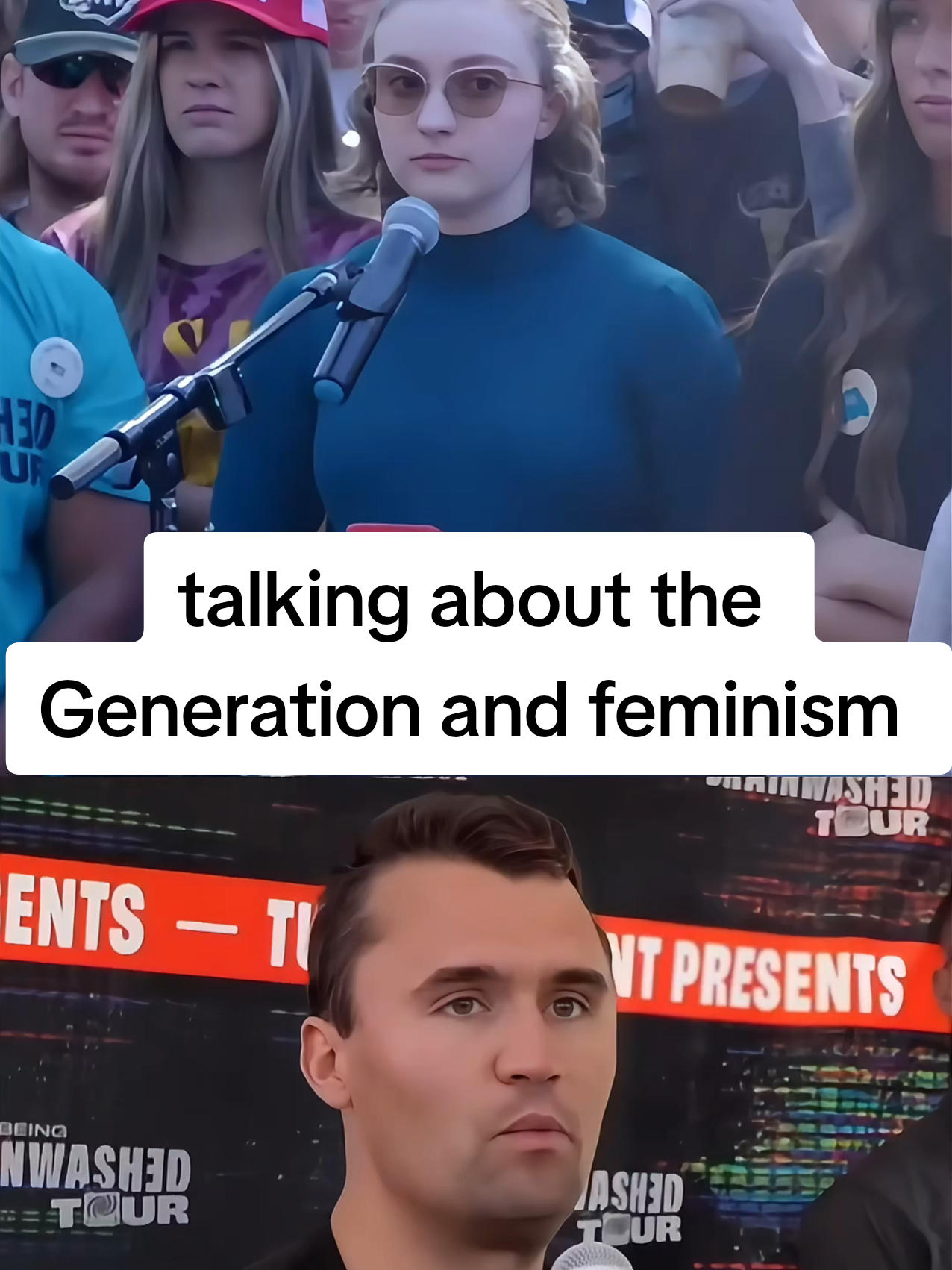 that what he say about the Generation #debate #charliekirk #generation #feminism #interview 
