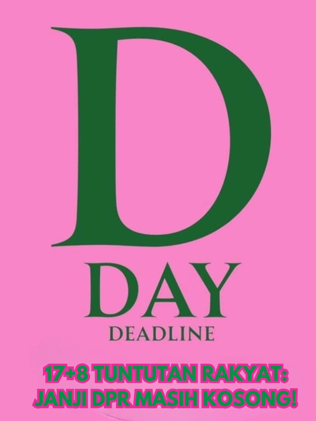 17+8 Deadline#Demokrasi #Indonesia #fyp  Hari ini, mahasiswa Unpad bersama perwakilan Jawa Barat turun ke Senayan menagih 17+8 Tuntutan Rakyat. Dari tarik TNI dari sipil, hentikan kekerasan aparat, transparansi anggaran, hingga upah layak buruh. Deadline tuntutan jangka pendek: 5 September 2025 pukul 17.00 WIB. Tapi sampai detik ini DPR tetap diam. Audiensi hanya dijawab dengan kata “mengupayakan”. Ironisnya, bikin UU yang merugikan rakyat bisa cepat, tapi untuk menanggapi tuntutan rakyat harus berbelit-belit. Aksi damai ini ujian moral: apakah DPR masih layak disebut wakil rakyat, atau hanya sibuk menyelamatkan kursi dan fasilitas mewah? Jangan berhenti bersuara—kawal 17+8 sampai tuntas! Karena ini bukan janji mahasiswa, tapi janji rakyat Indonesia. #keadilansosialbagiseluruhrakyatindonesia#17+8 #deadline #demokrasiindonesia