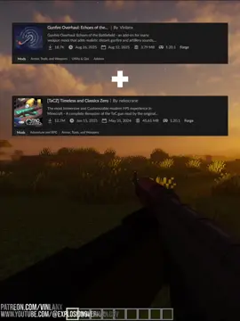 Mods: Gunfire Overhaul + TacZ, Shaders: Photon #Minecraft #mods #mod #minecraftmods #fyp 