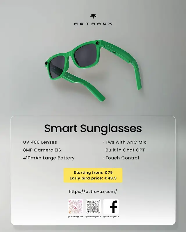 ☀️ Smarter Life, Smarter You Protect your eyes, capture every moment, and stay connected with AI built-in. Your personal AI friend—always ready to help, learn, and inspire. ✨ The future of lifestyle is here. Are you ready? Explore more: astra-ux.com https://www.aliexpress.com/store/1105058561 https://www.aliexpress.com/store/1105052349 https://www.aliexpress.com/store/1105002600 #AIGlasses #futuretech #FutureLiving #Lifestyle #lifestyles #lifestylevlog #lifestyleblog #lifestylechange #lifestyleblogger #lifestyleinfluencer #lifestylephotographer #fashion #fashions #fashionista #fashionlook #fashionstyle #aitech #aitechnology #smartpet #futuretech #aiartdaily #homepet #robotpet #aicompanion #techlife #techlifestyle