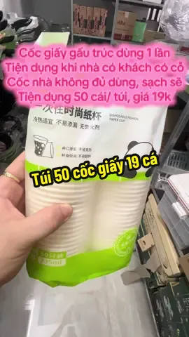 Cốc giấy gấu trúc dùng 1 lần Tiện dụng khi nhà có khách có cỗ Cốc nhà không đủ dùng, sạch sẽ Tiện dụng 50 cái/ túi, giá 19 cá#cocgiay #cocgiaydung1lan #cocgiaygautruc #xuhuongtiktok #fyp  @Kho nhà Lian  @Kho nhà Lian  @Kho nhà Lian 