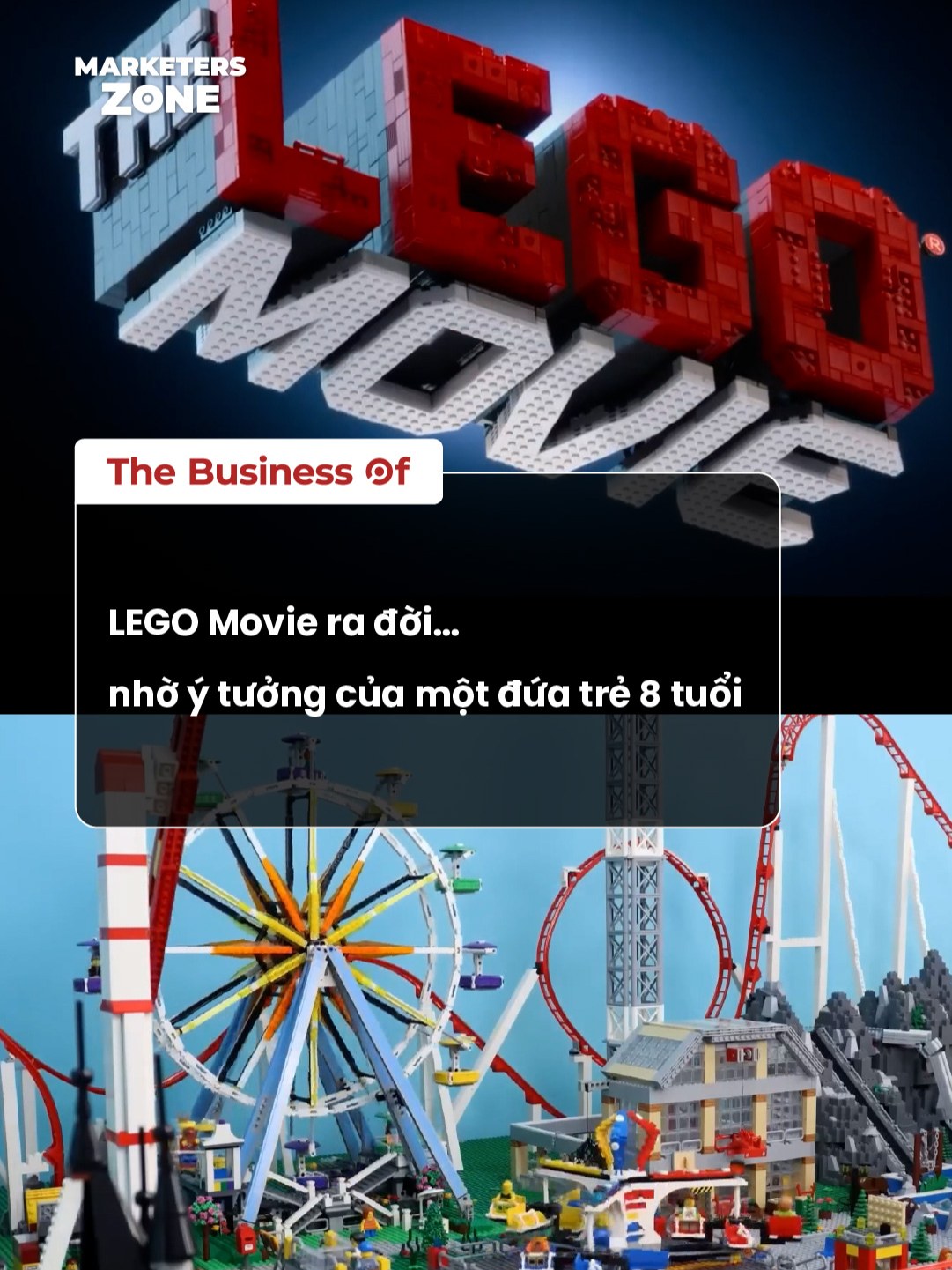 LEGO Movie ra đời… nhờ ý tưởng của một đứa trẻ 8 tuổi Một đoạn video stop-motion do cậu bé 8 tuổi thực hiện đã vô tình mở ra hướng đi mới cho LEGO trong lĩnh vực giải trí. Ý tưởng làm phim từ góc nhìn trẻ thơ dẫn đến sự ra đời của The LEGO Movie (2014), thu về hơn 468 triệu USD toàn cầu. Từ đó, LEGO bùng nổ doanh thu nhờ hợp tác với các thương hiệu phim ảnh lớn và mở rộng thị phần với dòng LEGO Friends dành cho bé gái. #marketing #trending #marketerszone #advertising #xuhuong #viral