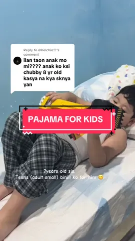 Replying to @mhelchie☆ Teens (adult small) sis. Magkasinglaki lang kids natin. Pareho pang malaking bulas 😅 Marami pang sizes din dyan sa yellow basket. #pajamas #pajamaforkids #pajamaforwomen #pajamapambahay #cottonpajamas 