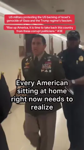 US military protesting the US backing of Israel’s genocide of Gaza and the Trump regime’s fascism: “Rise up America, it is time to take back this country from these corrupt politicians.”  #UK #fyp #us #explore #viral 
