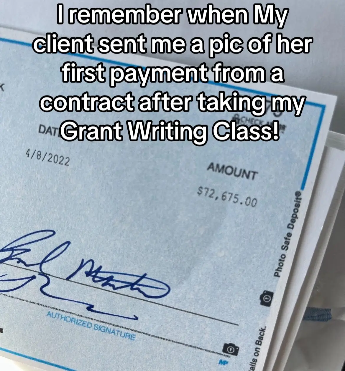 When I tell you grants change lives… this is what I mean. This is a photo my client sent me a few years ago of her FIRST $70,000 payment from her contract after completing my Grant Writing Class! She put in the work, followed the blueprint, and started seeing the results in real time. If you’ve been sitting on the fence about learning how to fund your business or nonprofit this is your sign. Comment “Grant writing” below or in my DM for the link for my Grant writing course and let’s get you funded! #grantwriting #grants #entrepreneur #501c3 #contentcreator 