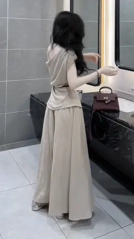 ( Tặng đai ) Sét Dài Lệch Vai #setvaydai #setvayxinh #thoitrangnu #xuhuong 