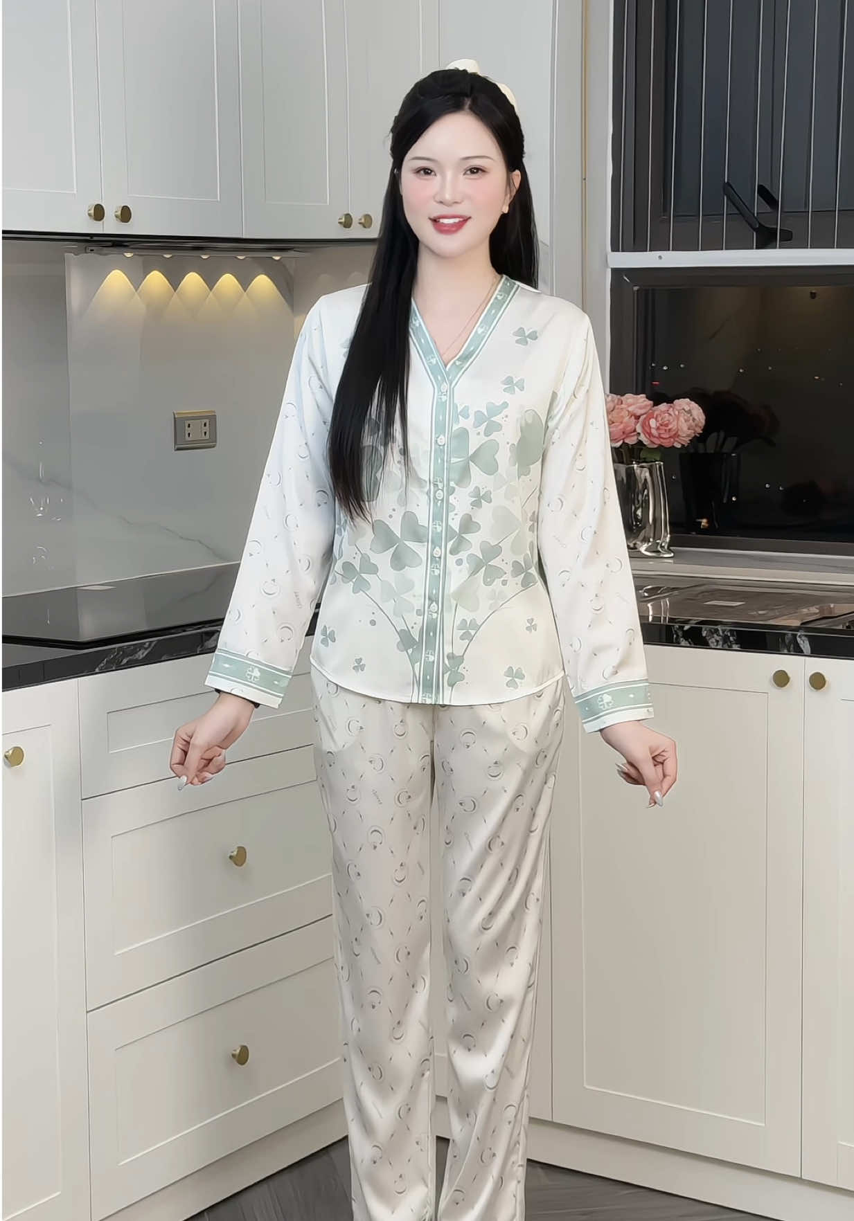 Bộ đồ Nữ CLOVER, bộ pijama thiết kế tay dài quần dài #champhanreview #pijama 