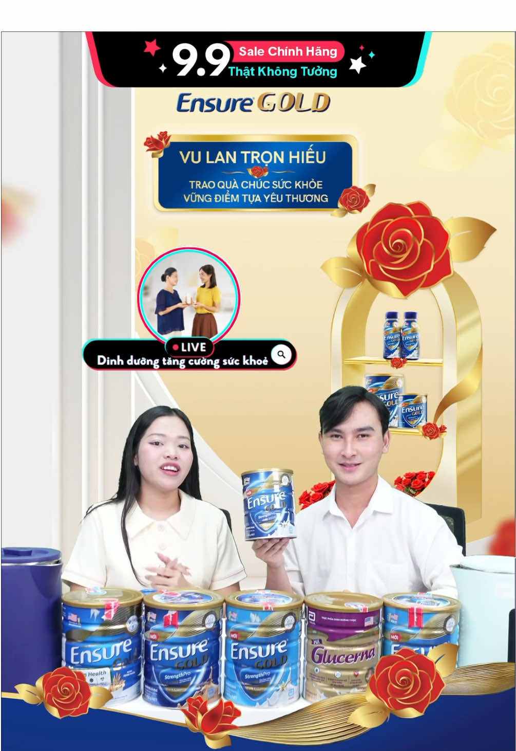 LÊN DEAL HỜI ENSURE GOLD - VOUCHER ĐẾN 430k! Vào ngay livestream săn Ensure Gold với nhiều ưu đãi vào khung giờ vàng 19h-21h ngày 8-9-10/09 làm quà tặng chăm sóc sức khỏe để mùa Vu Lan thêm trọn vẹn 🌹 #EnsureGold #Abbott #MegaBrandFestival #TikTokShop99 #SaleChinhHangThatKhongTuong 