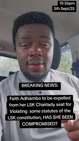 BREAKING NEWS: Faith Adhiambo to be expelled from her LSK Chairlady seat for Violating  some statutes of the LSK constitution, HAS SHE BEEN COMPROMISED? 