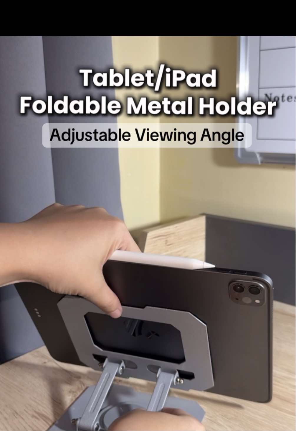 Tablet/iPad Foldable Metal Holder – Rotates 360°, perfect for your on-the-go setup. Solid, sleek, and supportive ✨ #tabletholder #ipadholder #ipadstand #fyp #CerealCerdik 