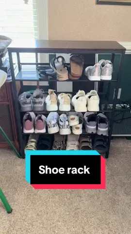 I absolutely love this shoe rack. It helps me stay more organized with my shoes #showrack #shoes #organize #fyp #tiktokshop 