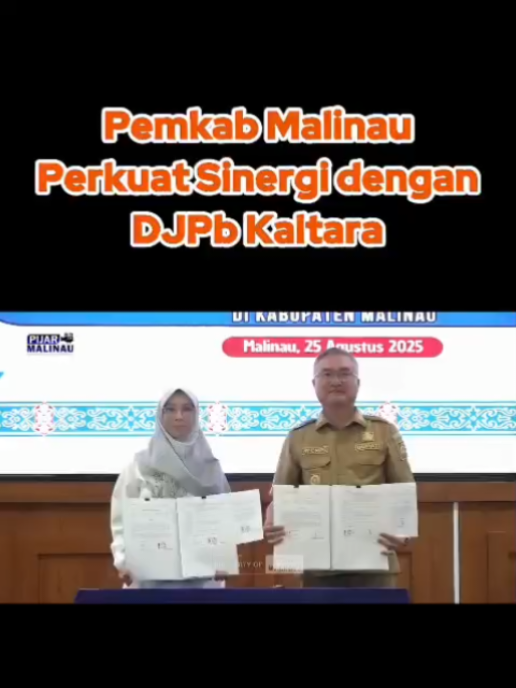 Pemkab Malinau bersama Kanwil DJPb Kaltara menandatangani MoU, Senin (25/8/2025). Kesepakatan ini menjadi langkah memperkuat sinergi fiskal, tata kelola keuangan transparan, serta mendukung investasi, kajian karbon, dan layanan kesehatan. #bupatimalinau #wempiwmawa #trendingtiktok  #fyp #foryoupage