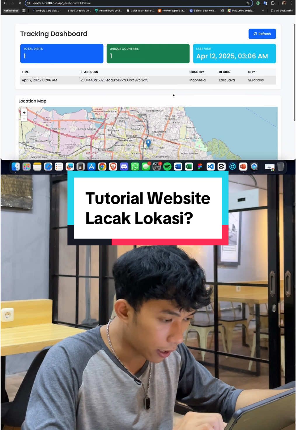 AI tercanggih sepanjang masa, bisa lacak lokasi orang lewat link 🤯 #ai #artificialintelligence #tracker #aitips #Tech #lacak #lacaklokasi #website #coding 