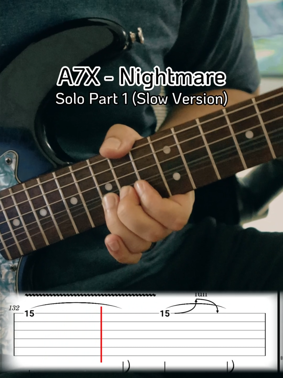 Replying to @synytergts Avenged Sevenfold - Nightmare Solo part 1 Tab Slow Version #avengedsevenfold  #guitarlesson #guitartab #nightmare #guitarsolo