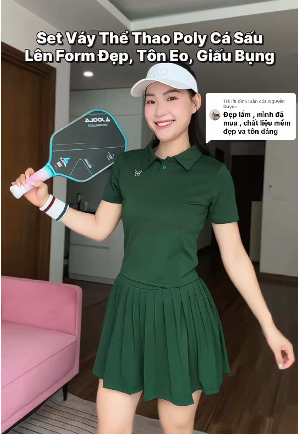 Trả lời @Nguyễn Duyên set này lên dáng đẹp, tôn da, mà chất poly cá sấu lên dáng sang lắm chị em #pickleball #entinhte #thethao #outfit #thoitrang 